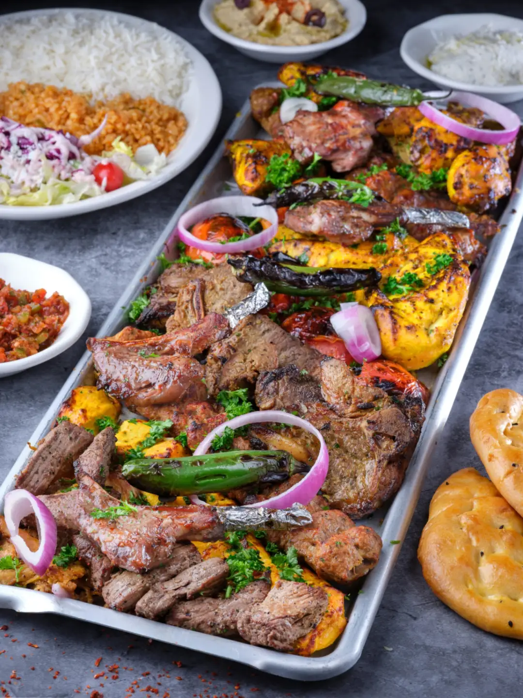 Delicious Turkish food spread